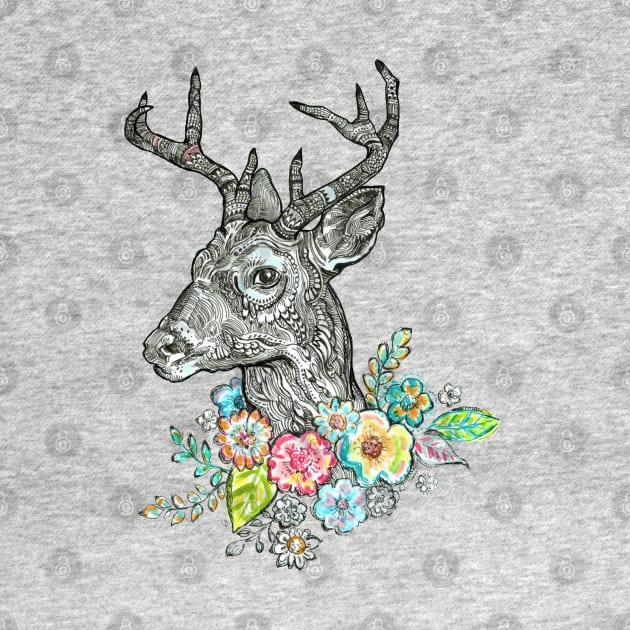 Floral Deer - 1. by FanitsaArt